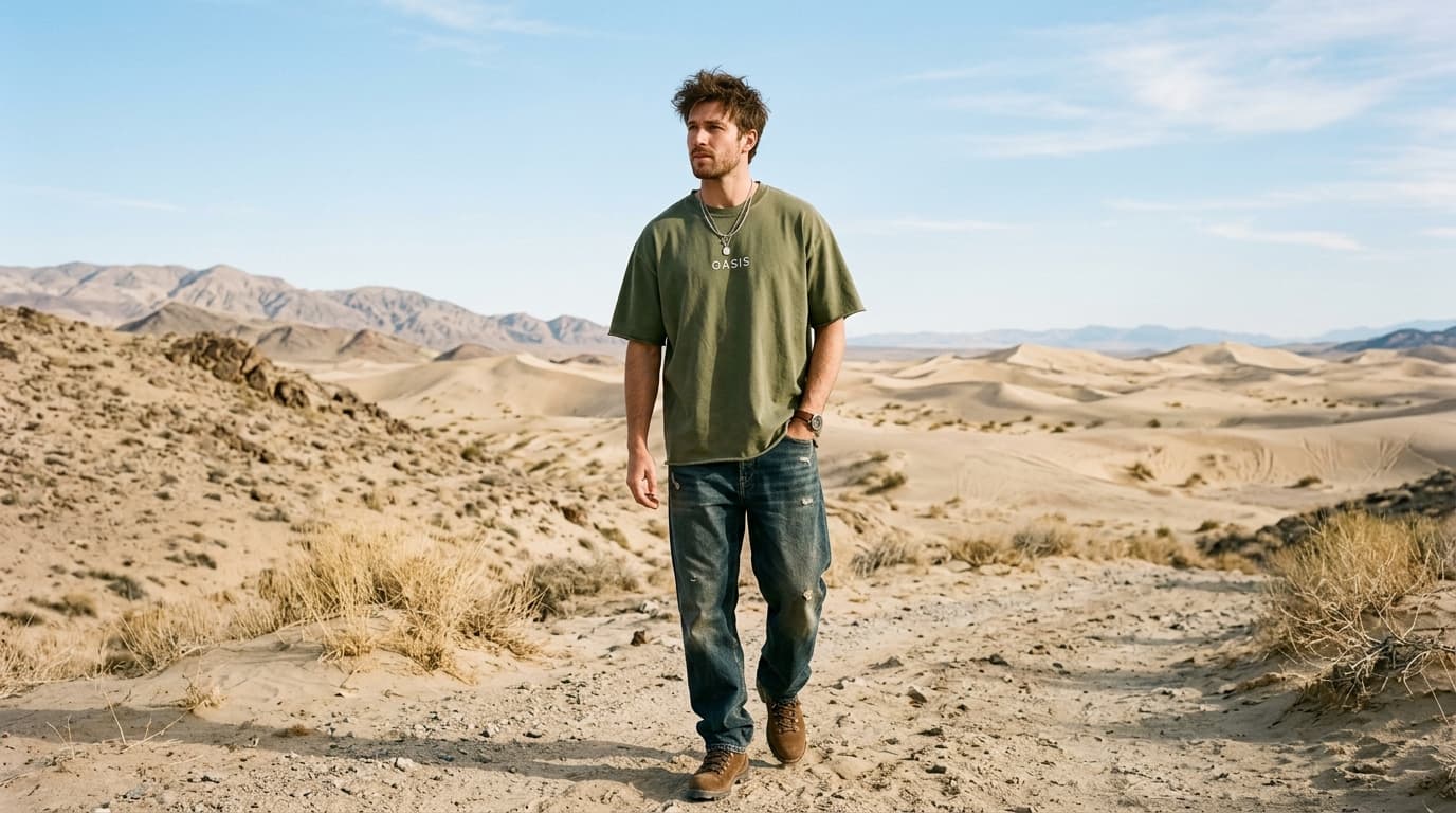 Oasis tee editorial look